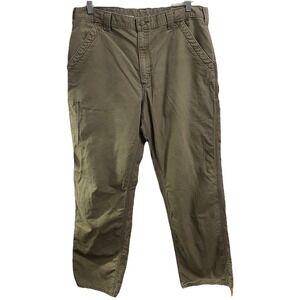 Carhartt Mens Brown Canvas Jeans Original Fit LBR Work Pants Dungarees 36x34